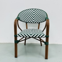 Chaise de jardin style américain, en rotin tressé, empilable, en aluminium, résistante à l'eau, pour restaurant, terrasse, jardin
