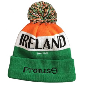 قبعة صوفية محبوكة عالية الجودة بتطريز مخصص للمدن مع كرة زينة، قبعة مموهة للشاطئ من المملكة المتحدة وأيرلندا - Product Image 2