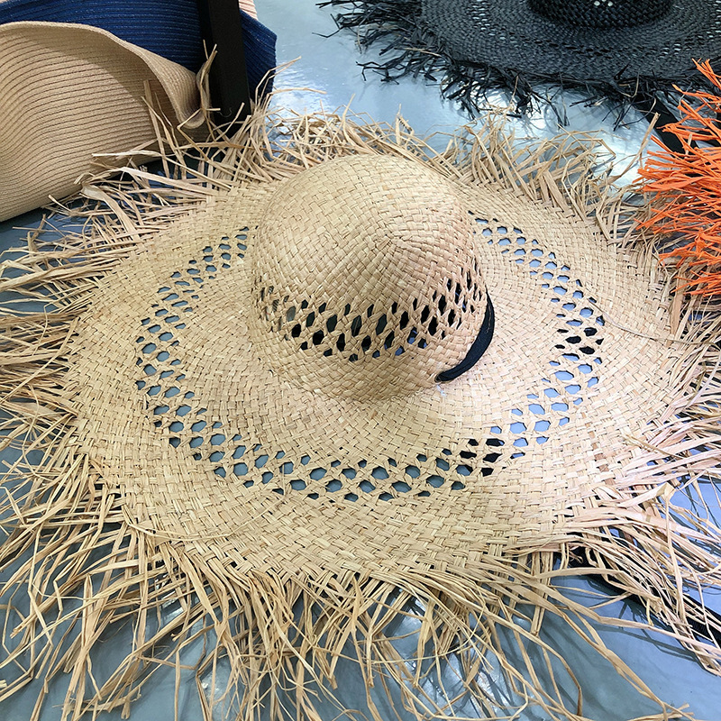Handwoven huge floppy sunhat Elegant Handwoven Wide-brim Straw Sun Hat on Luulla main image 2