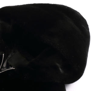 <span class=keywords><strong>Cappotto</strong></span> di pelliccia di <span class=keywords><strong>visone</strong></span> da <span class=keywords><strong>uomo</strong></span> con cappuccio invernale a maniche lunghe in tinta unita alla moda con cerniera - Product Image 4