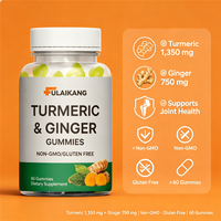 Gummies Curcuma Gingembre 1350mg 750mg - Soutien Articulaire et Anti-inflammatoire - Végétalien Sans OGM Marque Blanche OEM