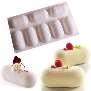 Moule à gâteau en mousse Tangchu, petit format, ovale, pour glace, chocolat, ustensile de cuisson en silicone, résistant au four - Product Image 1