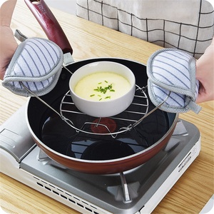 Grille de cuisson vapeur portable multifonction en acier inoxydable à quatre coins avec poignée pour pains vapeur - Product Image 2