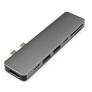 Doppia C 7-in-1 Docking Station in alluminio PD ricarica USB-C mozzo con adattatore Type-C to HDTV per MacBook - Product Image 1