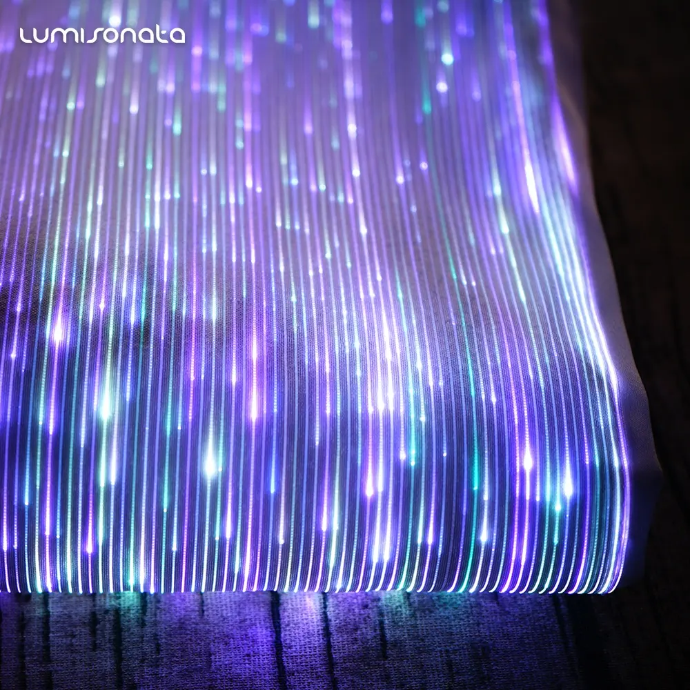 La cina Ha Portato luminoso fibra ottica tessuto glow in the dark spandex tessuto in fibra ottica di illuminazione panno della stella del produttore