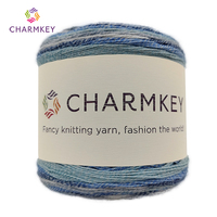 CHARMKEY Cotton Acrylic Blended Cake Yarn Long Distance Gradient Space Dyed Yarn Hand Knitting Yarn for Shawl Blanket
