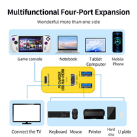 Chargeur mural rapide multifonction GaN PD 65W USB-C avec hub 4K 60Hz et USB3.0 pour usage domestique - Ordinateur portable/Tablette/Téléphone portable
