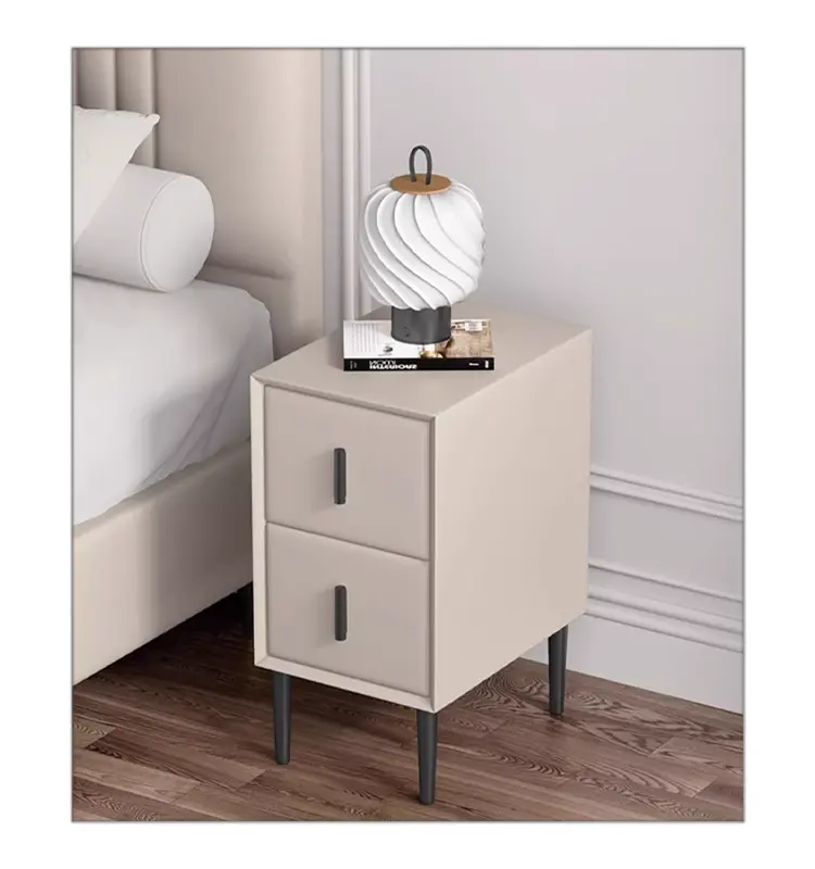 Modern Design Minimalism Bedroom Modern Furniture Bedside Table Wholesale Night Stand 2 Drawers White Bed Side Table