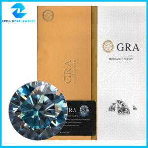 Drill More Jewelry Blue Moissanite Round Brilliant Cut 0.5-3 Carats For Jewelry Making - Product Image 5
