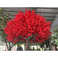 Dekorasi pernikahan pohon bunga Sakura Jepang palsu 4m 8ft 10 ft pohon bunga Sakura buatan sutra warna-warni merah untuk dijual
