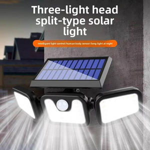 3-Head Solar <b>Motion</b> <b>Sensor</b> <b>Light</b>, Outdoor Solar Powered Flood <b>Light</b>, Auto On/Off Security Wall Lamp for Yard Driveway Pathway - Product Image 3