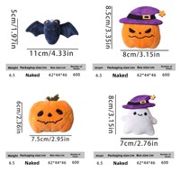 Jouet interactif pour chat en peluche douce fait main, thème Halloween (chauve-souris, fantôme, citrouille) pour l'auto-entretenement