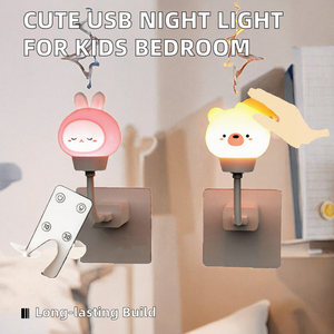 Dc5v dễ thương Silicone USB ánh sáng ban đêm cho trẻ em phòng ngủ thiết kế hiện đại bé dẫn nguồn điều khiển từ xa ánh sáng ấm áp Plug-in cung cấp điện - Product Image 3