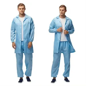 Temiz oda unisex ESD giysi Lab anti statik elbisesi esd önlük anti-statik çalışma üniforma