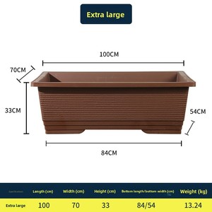 Pots et jardinières <span class=keywords><strong>en</strong></span> plastique de haute qualité P452, décorations de jardin d'extérieur, grand <span class=keywords><strong>pot</strong></span> rectangulaire pour plantes vertes - Product Image 3