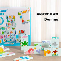 Juguete Educativo de Madera JoRay para Niños de 7 a 12 Años, Rompecabezas de Dominó con Dinosaurios, Bloques de Construcción Apilables para el Aprendizaje y la Cognición