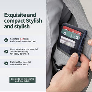 ที่ใส่บัตรอะลูมิเนียมโลหะพร้อมคลิปหนีบ<span class=keywords><strong>เงิน</strong></span>แบบยืด<span class=keywords><strong>ได้</strong></span>สำหรับผู้ชายกระเป๋าสตางค์แบบป๊อปอัพทำจากหนังแท้แบบใหม่จากโรงงาน - Product Image 4