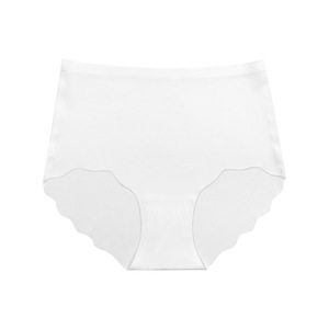 Women Seamless Ice <b>Silk</b> <b>Panties</b> High Waist Invisible Plus Size Underwear Scalloped Edge No Trace Yoga Ladies Briefs Wholesale - Product Image 4
