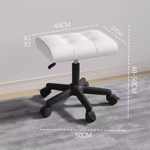 Adjustable Rolling <b>Footrest</b> Leather Upholstered Stool Height Adjustable Ottoman for Home Office Salon - Product Image 5