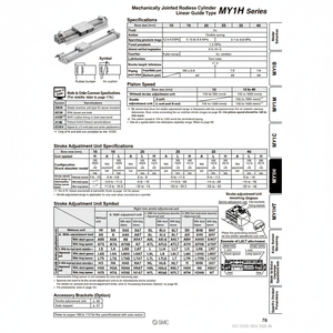 Piezas neumáticas articuladas mecánicamente de cilindro sin vástago de SMC Pneumatics - Product Image 1