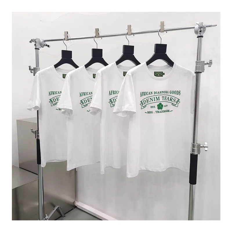Vente en gros T-shirt de haute qualité lourd 100% coton 230G ADG imprimé surdimensionné Streetwear Denim larmes t-shirts unisexes personnalisés pour hommes