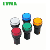 LVMA AD16-22SM 22mm Blitz-Akustik-Optik-Alarmgeber 12V/24V/220V/380V AC/DC Intermittierende Streifenlampe Anzeigeleuchte Rot Kunststoff