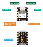 Xiao Esp32s3 Plus - 20 Gpios, Wifi 2.4ghz, Ble 5.0, 8 mo Psram, Flash 16 mo, double cœur Esp32-s3, charge de la batterie prise en charge