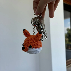 Porte-clés Renard Petit Prince Amigurumi fait main en coton naturel au crochet, breloque de sac, jouet en peluche animal mignon, cadeau pour enfants - Product Image 2