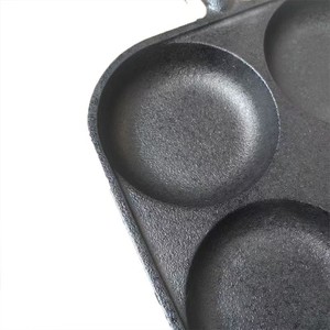 Poêle à petit-déjeuner <span class=keywords><strong>en</strong></span> <span class=keywords><strong>fonte</strong></span> à 4 trous, poêle à œufs, poêle à crêpes, poêle multi-trous pour cuisinière à gaz et <span class=keywords><strong>induction</strong></span>, cuisine domestique - Product Image 4