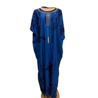 Gaun Dashiki Wanita Afrika Ukuran Besar Bermotif Bunga Poliester Longgar Elegan Musim Panas Impor Eropa Amerika