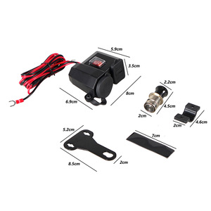 Motorcycle Charger <b>12V</b> With Cigarette Lighter USB Port <b>Switch</b> Voltage Display For Retrofit Upgrade - Product Image 1