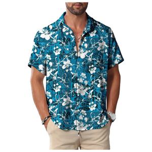 Playa Vacaciones verano manga corta botón abajo camisas para hombre Casual elegante camisa hombres Hawaiano botón manga corta playa verano - Product Image 5
