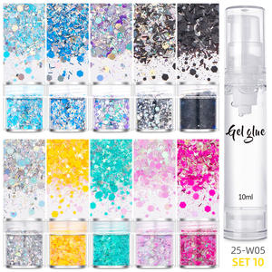 DIY Nail Art Paillettes Glitter Gradient Gel Tattoo Glue Light Skin Tone Polish sous forme de poudre de 5g - Product Image 6