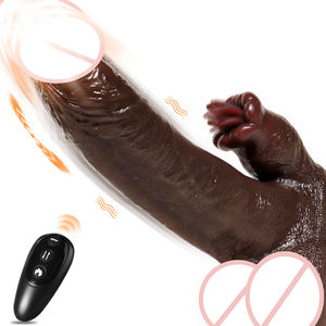 ของเล่นผู้ใหญ่แบบสั่น 7.67 นิ้ว สีน้ำตาลเข้ม สมจริง ใช้ไฟฟ้า มีระบบทำความร้อนและระดับการสั่นหลายระดับ สำหรับผู้หญิง ของเล่นเซ็กซี่ - Product Image 1