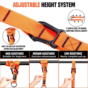 Bandes d'assistance pour tractions robustes 225 lbs, réglables en poids/taille, avec repose-pieds/genoux en tissu pour barre de traction, bandes résistantes - Product Image 4