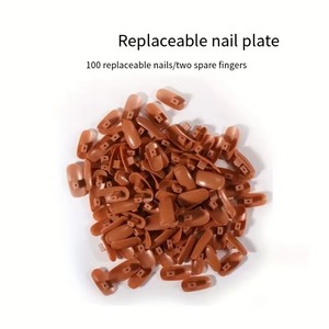 Kit d'<span class=keywords><strong>ongles</strong></span> artificiels en silicone détachables <span class=keywords><strong>pour</strong></span> débutants, main d'entraînement mécanique avec doigts mobiles et base - Product Image 4