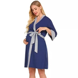 Camicia <span class=keywords><strong>da</strong></span> <span class=keywords><strong>Notte</strong></span> Premaman in Cotone Traspirante con Scollo a V Tinta Unita <span class=keywords><strong>per</strong></span> <span class=keywords><strong>Donne</strong></span> in Gravidanza Pigiama Donna <span class=keywords><strong>per</strong></span> Casa - Product Image 4