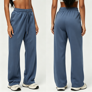 <span class=keywords><strong>Pantaloni</strong></span> Sportivi Casual da <span class=keywords><strong>Donna</strong></span> Stile Europeo e Americano, <span class=keywords><strong>Vita</strong></span> Alta con Coulisse, Gamba Larga Drappeggiata, Effetto Push-Up, Gamba Dritta - Product Image 5