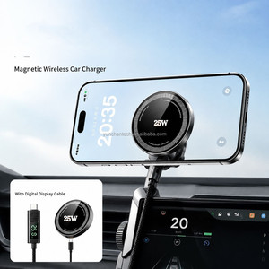 Support de téléphone magnétique sans fil 25W <span class=keywords><strong>pour</strong></span> voiture, fixation à clip d'écran <span class=keywords><strong>pour</strong></span> véhicules à énergie nouvelle, support de navigation <span class=keywords><strong>pour</strong></span> <span class=keywords><strong>iPhone</strong></span> - Vente en gros - Product Image 5