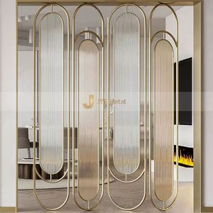 EX208 Manufacturers Custom Design Luxury Gold Living and Dining Room Stainless Steel Divider Restaurants Metal <b>Screen</b> Partition - Product Image 2