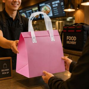 กระเป๋าเก็บความร้อนสำหรับส่งอาหารแบบไม่ทอ  นำกลับมาใช้ใหม่ได้ สำหรับร้านอาหาร บริการจัดเลี้ยงนอกสถานที่  บุฟอยล์  มีหลายสี - Product Image 5