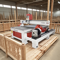 Routeur CNC MVIP 1325 4 axes avec table rotative à rainures en T pour le tournage du bois, la gravure, la découpe de balustres et les artisanats décoratifs