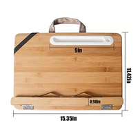 Bureau de bureau inclinable pour ordinateur portable, support d'ordinateur de Table avec coussin en bois de bambou, Logo personnalisé, bois naturel, bureau à la mode