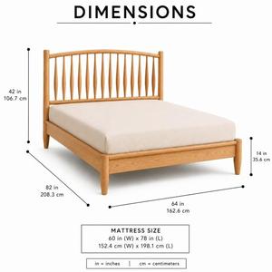 Cama Doble con Acabado de Pino Natural para Niños, Niñas, Adolescentes y Adultos, Muebles de Dormitorio de Madera de Color Natural - Product Image 2