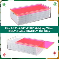Acrylique Mahjong Cas Vide Transparent Américain Mahjong Jeu Cas Boîte De Rangement pour Carreaux Maison Voyage Accessoires Rose