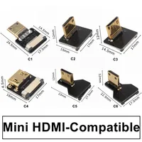 Adaptador Micro Mini HDMI de 90 Grados, Cable Plano FPC de 5cm-80cm para HDTV con Conector de 20 Pines, Electrónica de Consumo FPV