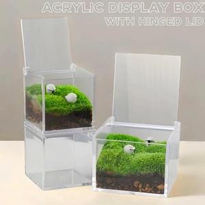 Boîte de présentation carrée en acrylique transparente sur mesure, design moderne, grande taille, avec couvercle à charnière et logo personnalisé - Product Image 5