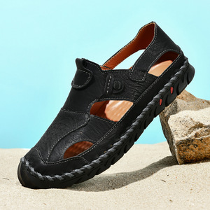 5 Monate 28 Japan Export neue Ankunft Männer Echtes Leder Rindsleder Sandalen Sommer Atmungsaktive Strands andalen Männer Trendy - Product Image 3