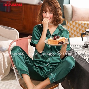 Pijama de bambú para mujer, Conjunto de pijama personalizado de alta calidad de Vietnam, ropa de dormir de algodón de 2 piezas para mujer - Product Image 2