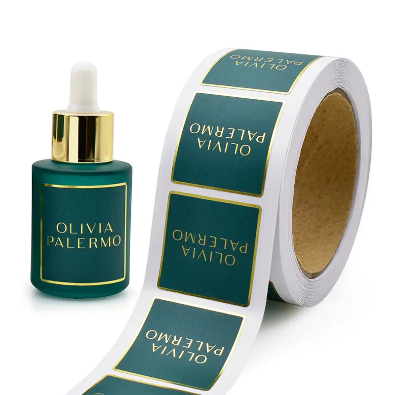 Offre Spéciale personnalisé imprimé feuille d'or shampooing autocollant étiquette carré emballage étanche argent feuille de métal étiquettes